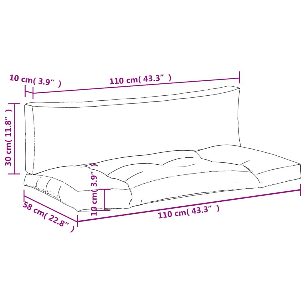 vidaXL euroaluse istmepadjad 2 tk, sinise/valge triibuline, kangas