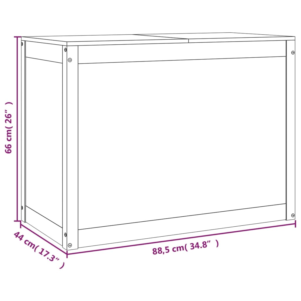 vidaXL pesukast, must, 88,5 x 44 x 66 cm, männipuit