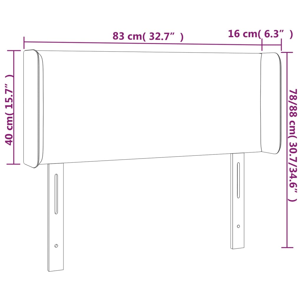 vidaXL LED-voodipeats, helehall, 83x16x78/88 cm, samet