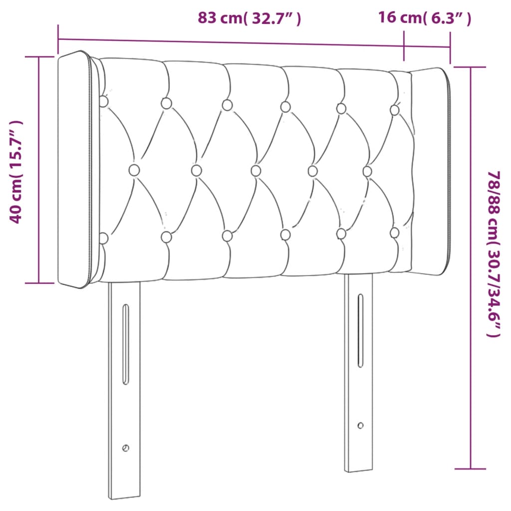 vidaXL LED-voodipeats, sinine, 83x16x78/88 cm, kangas