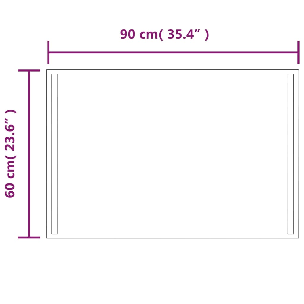 vidaXL LED vannitoapeegel, 60x90 cm