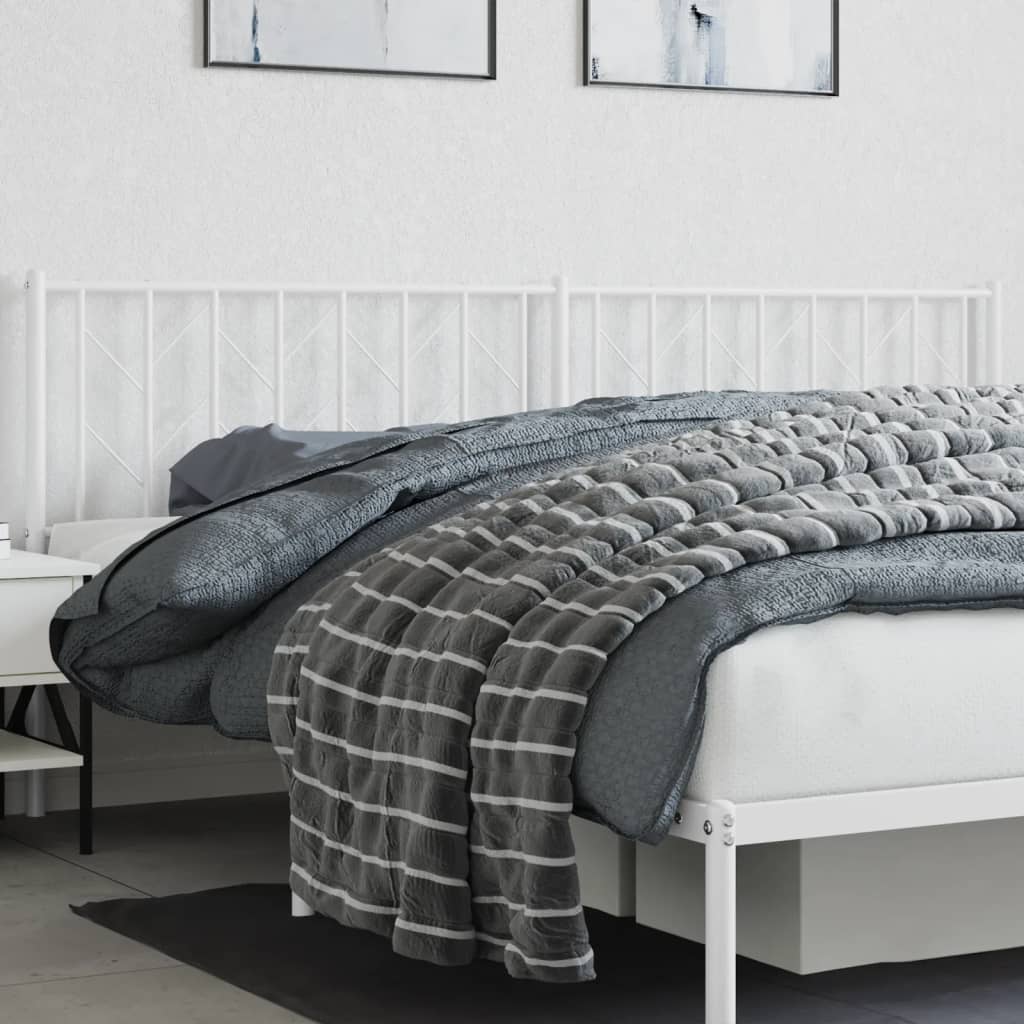 vidaXL metallist voodipeats, valge, 200 cm