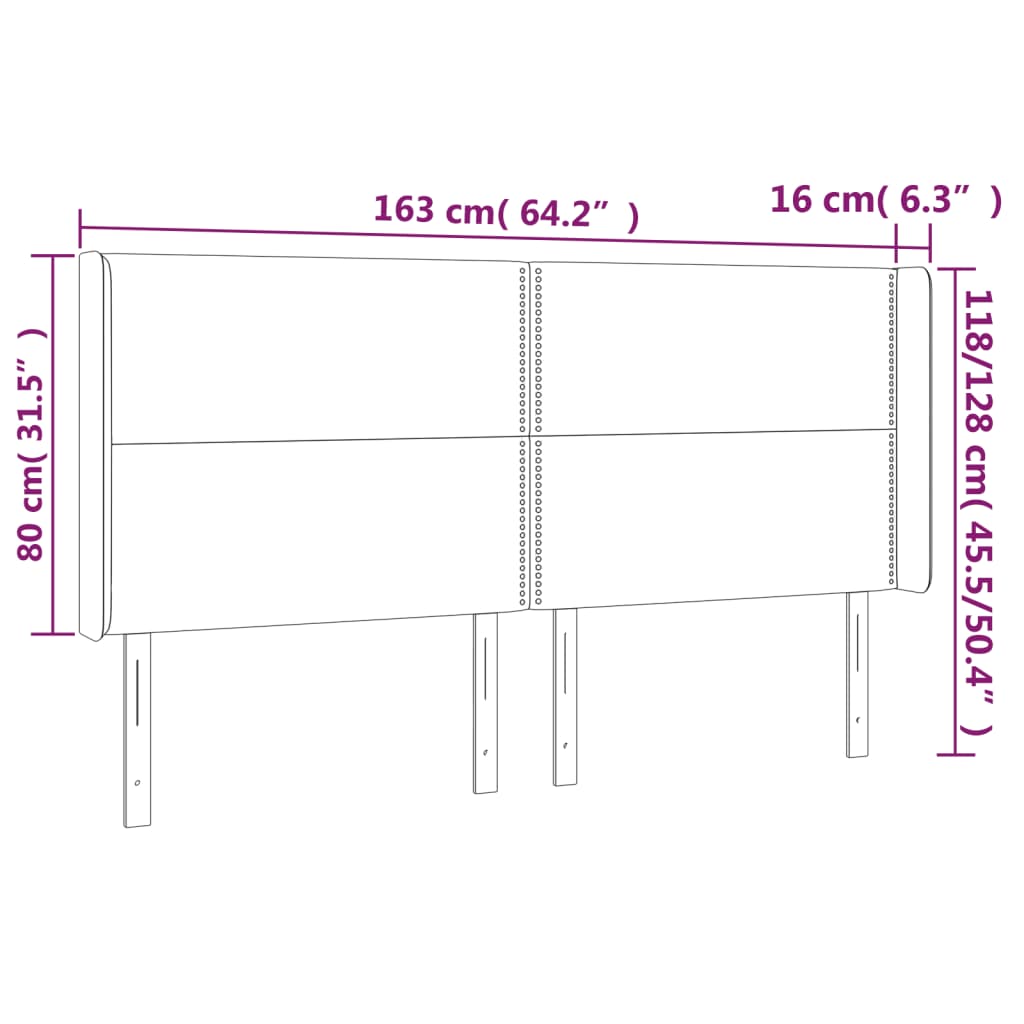 vidaXL voodipeats servadega, tumepruun, 163x16x118/128 cm, kangas