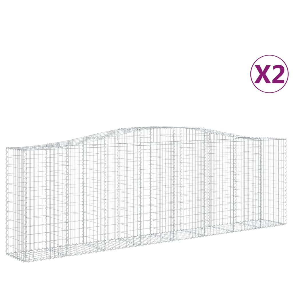 vidaXL kaarekujulised gabioonkorvid 2 tk, 400x50x120/140 cm, raud