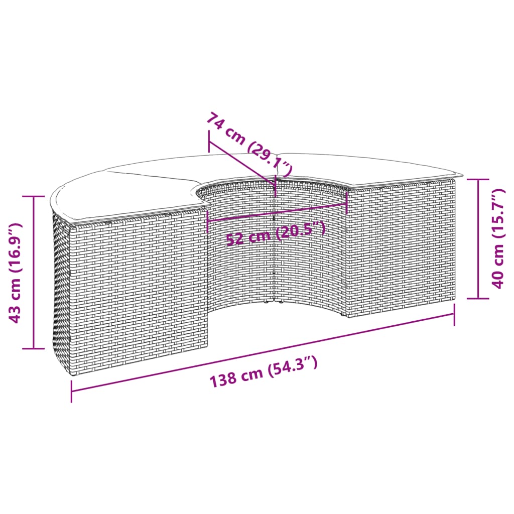 vidaXL aia jalapink istmepadjaga, beež, polürotang