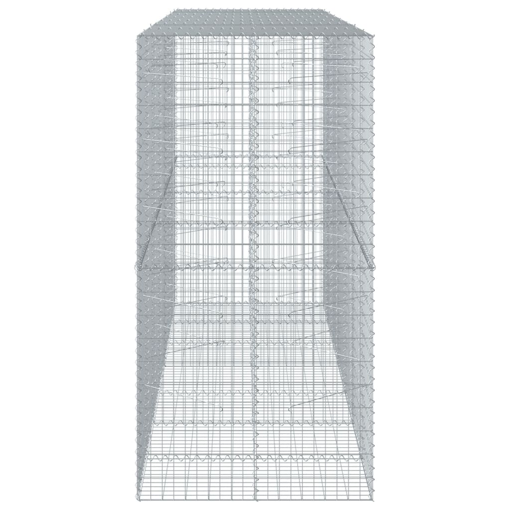 vidaXL kaanega gabioonkorv, 350x100x200 cm, tsingitud raud