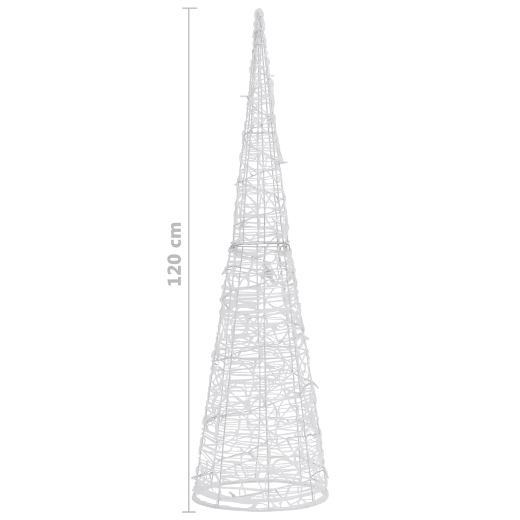 vidaXL akrüülist valguspüramiid, LED-tuli, koonus, sinine 120 cm