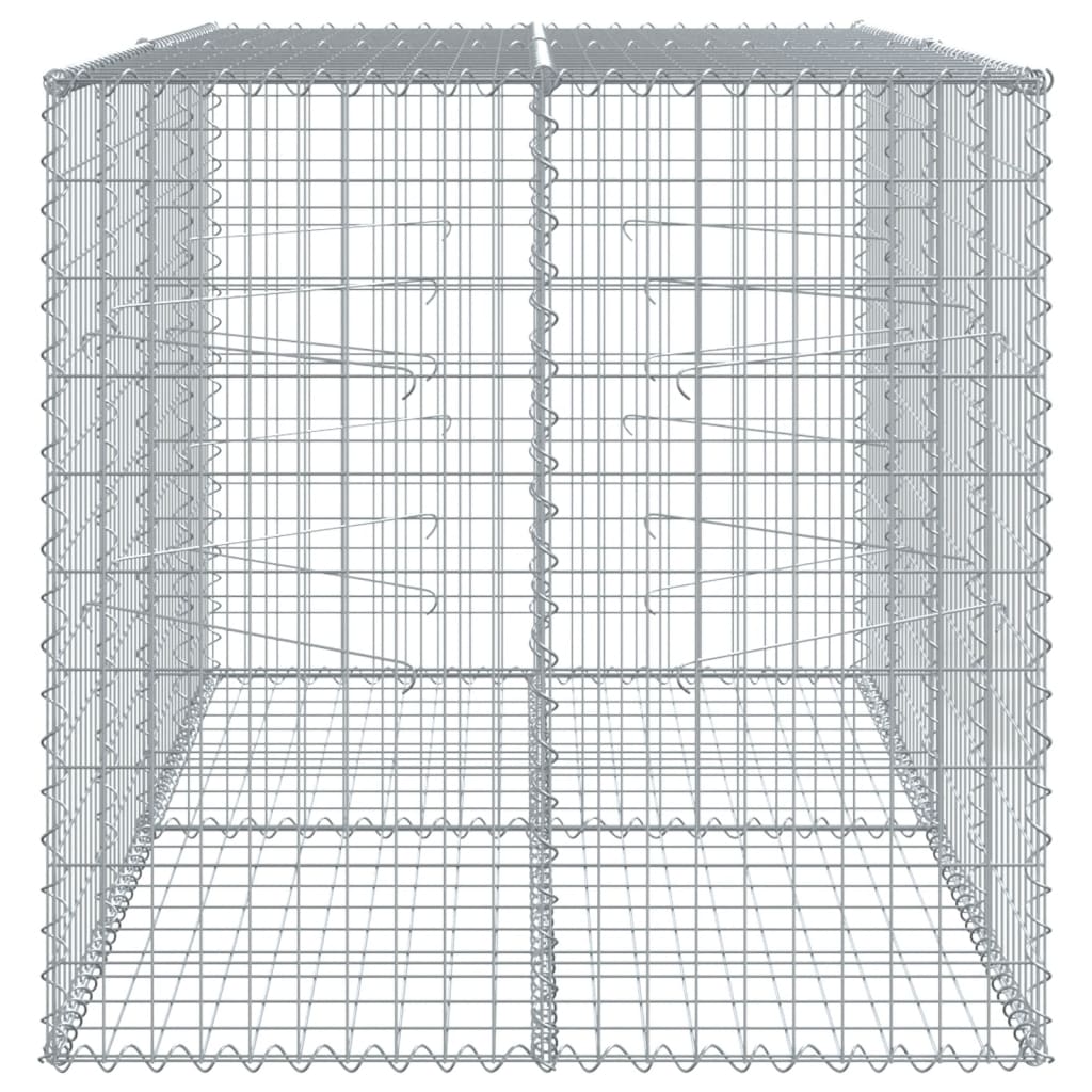 vidaXL kaanega gabioonkorv, 200x100x100 cm, tsingitud raud