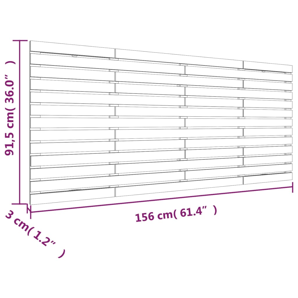 vidaXL seinale kinnitatav voodipeats, 156x3x91,5 cm, männipuit