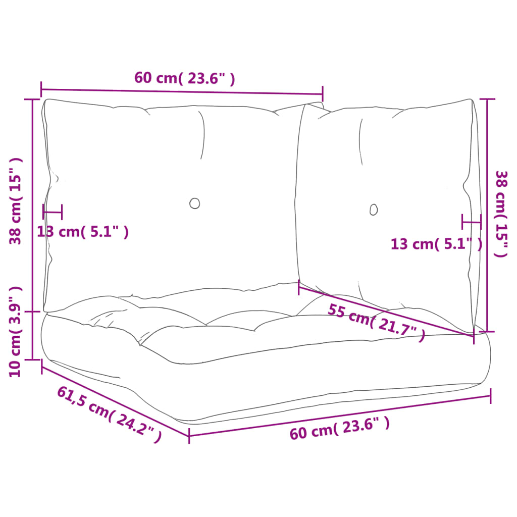 vidaXL euroaluse istmepadjad 3 tk, antratsiithall, kangas