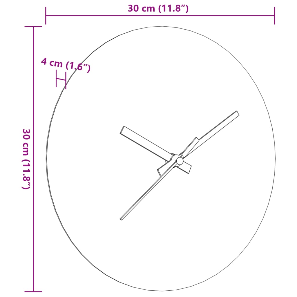 vidaXL seinakell helendava skaala ja osutitega pruun Ø30 cm