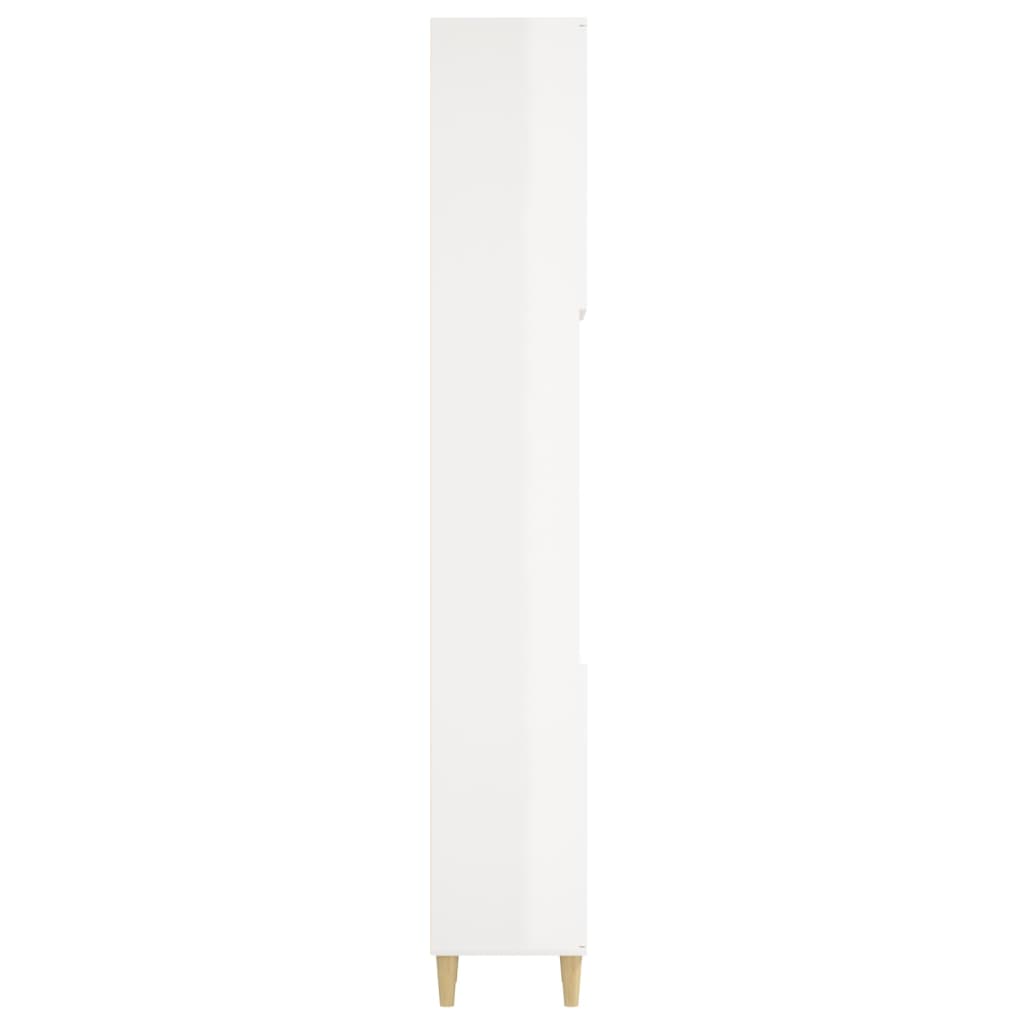vidaXL vannitoakapp, kõrgläikega valge, 30 x 30 x 190 cm, tehispuit