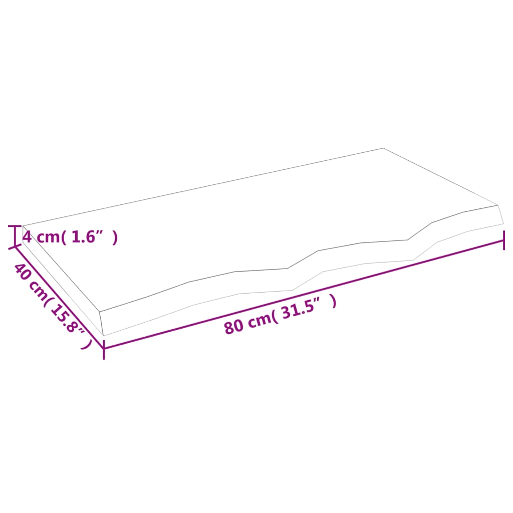 vidaXL seinariiul, tumepruun, 80x40x(2-4) cm, töödeldud tammepuit