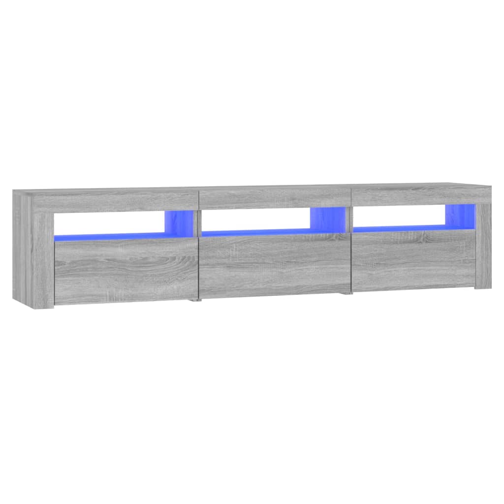 vidaXL telerialus LED-tuledega, hall Sonoma tamm, 180 x 35 x 40 cm