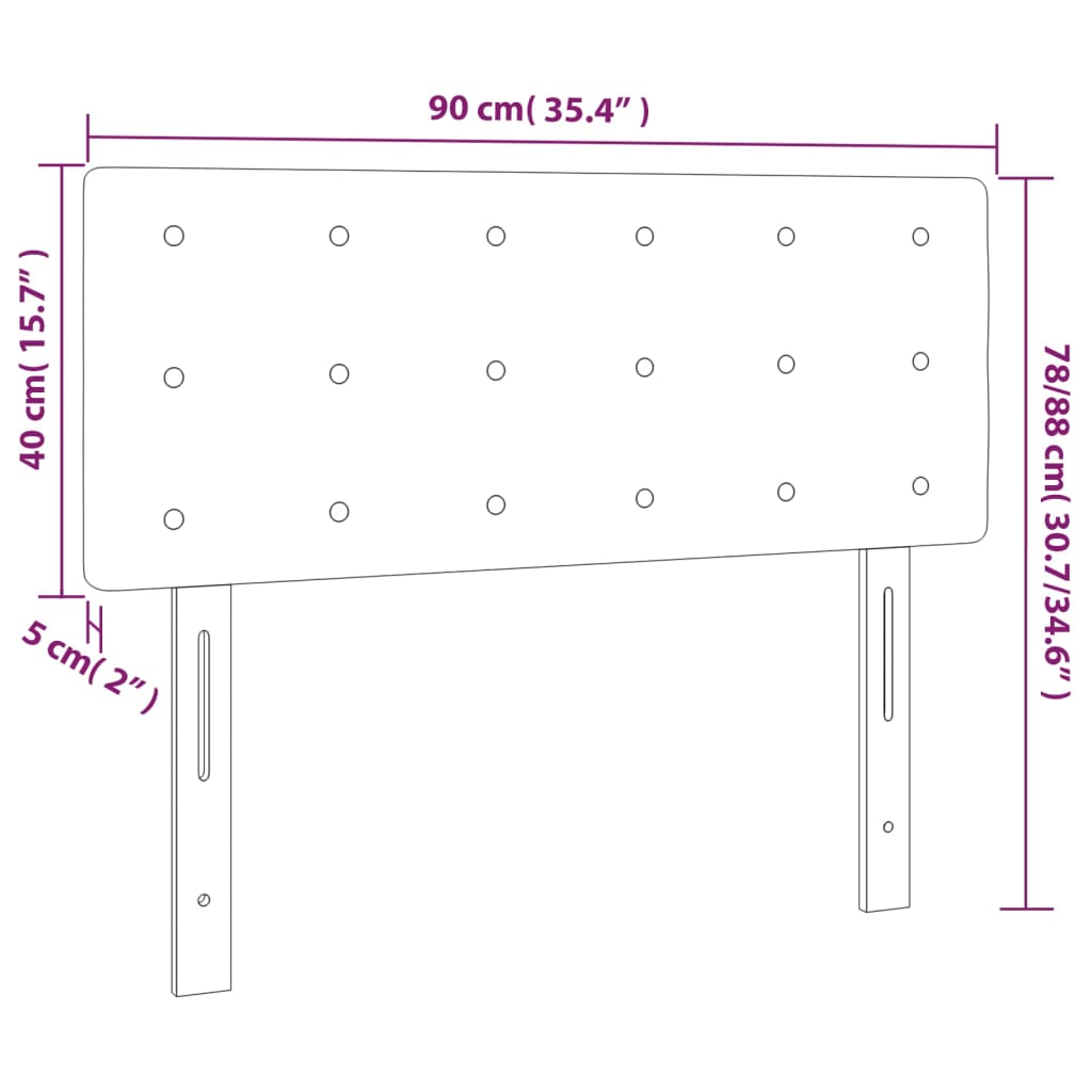 vidaXL LED-voodipeats, pruunikashall, 90x5x78/88 cm, kangas