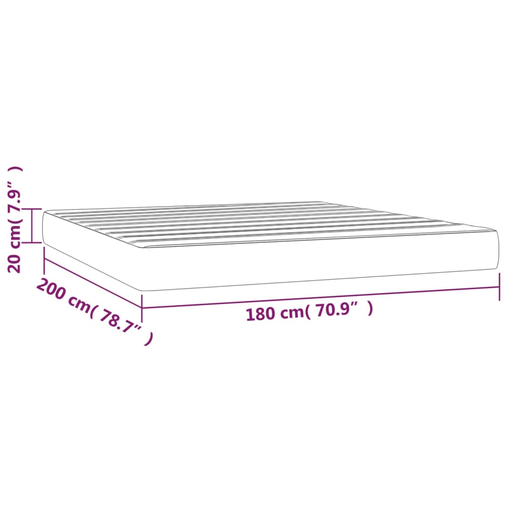 vidaXL vedrumadrats, tumesinine, 180x200x20 cm, samet