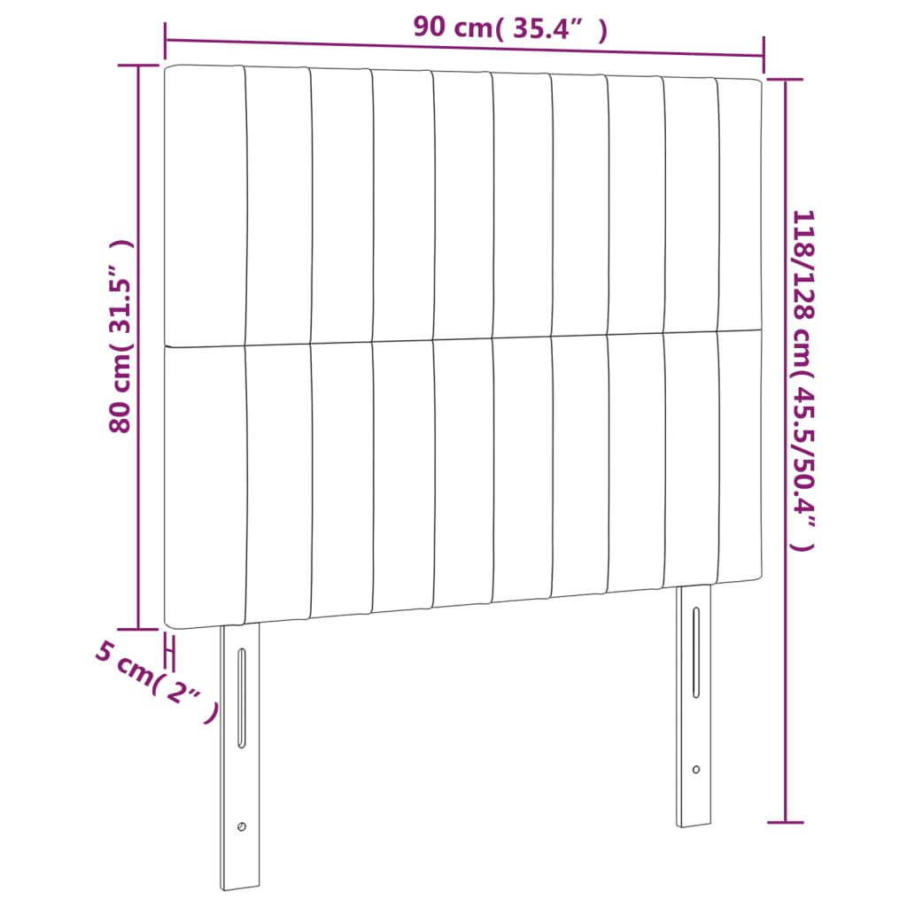 vidaXL voodipeatsid 2 tk, kreemjas, 90x5x78/88 cm, kangas