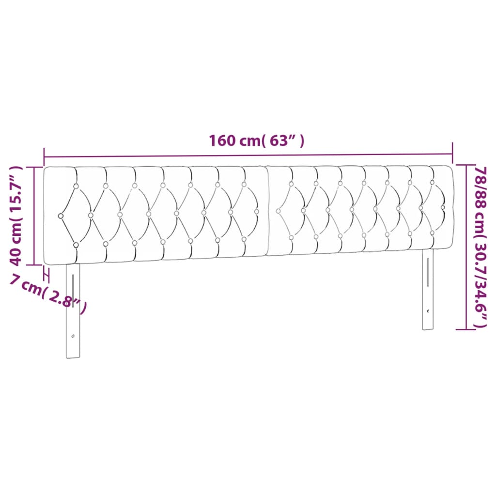 vidaXL LED-voodipeats, tumehall, 160x7x78/88 cm, kangas