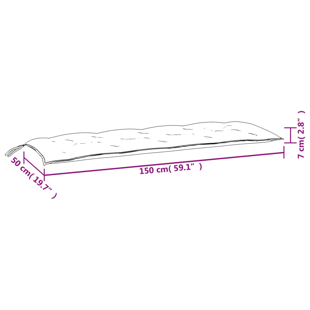 vidaXL aiapingi istmepadjad 2 tk, sinise/valge triibuline, 150x50x7 cm