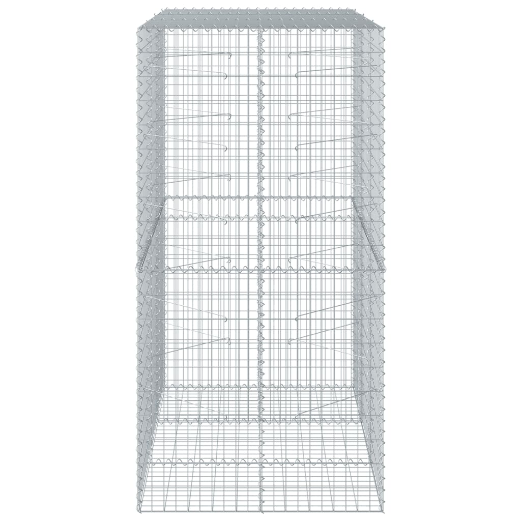 vidaXL kaanega gabioonkorv, 150 x 100 x 200 cm, tsingitud raud