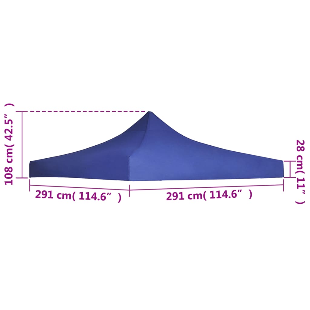 vidaXL peotelgi katus, 3 x 3 m, sinine