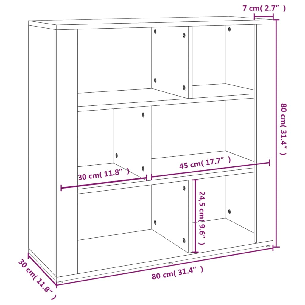 vidaXL puhvetkapp, pruun tamm, 80x30x80 cm, tehispuit