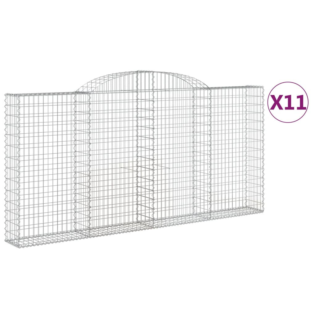 vidaXL kaarekujulised gabioonkorvid 11 tk, 300x30x140/160 cm, raud