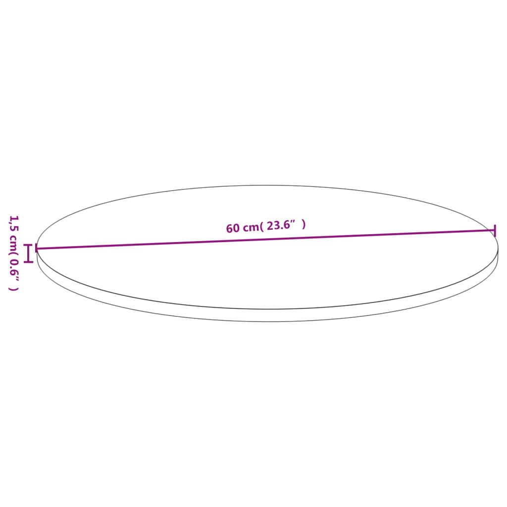 vidaXL lauaplaat Ø60x1,5 cm bambusest