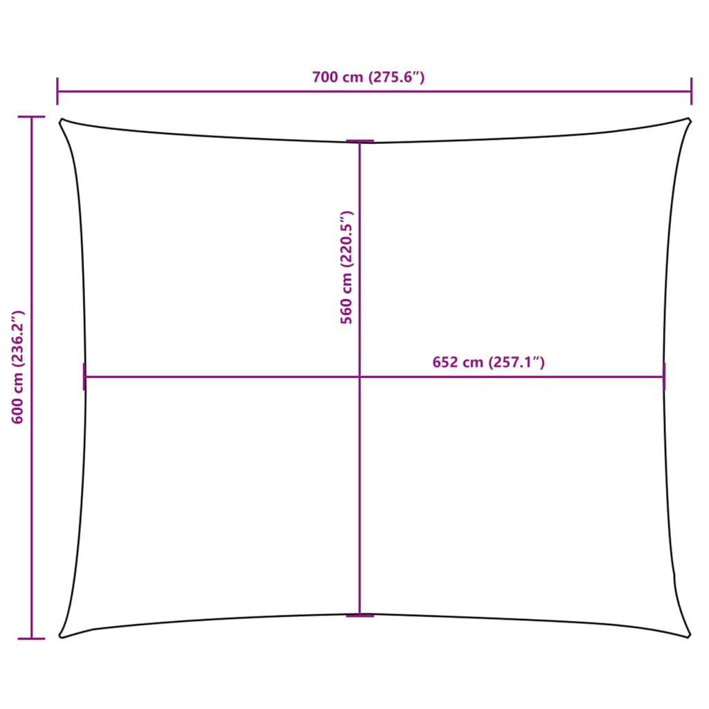 vidaXL oxford-kangast päikesepuri, ristkülik, 6 x 7 m, beež