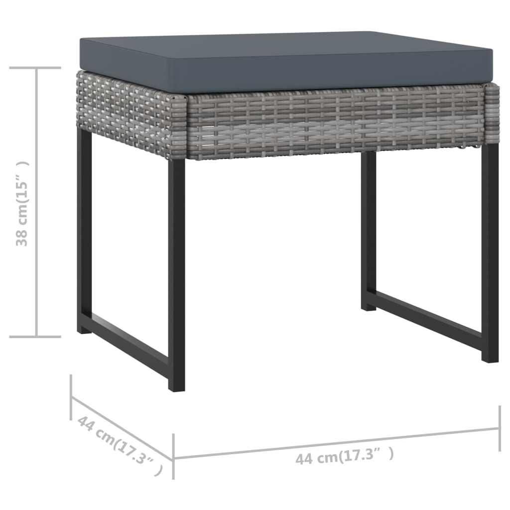 vidaXL 11-osaline aiamööblikomplekt patjadega, polürotang, hall