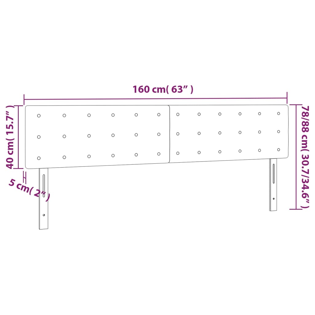 vidaXL LED-voodipeats, pruunikashall, 160x5x78/88 cm, kangas