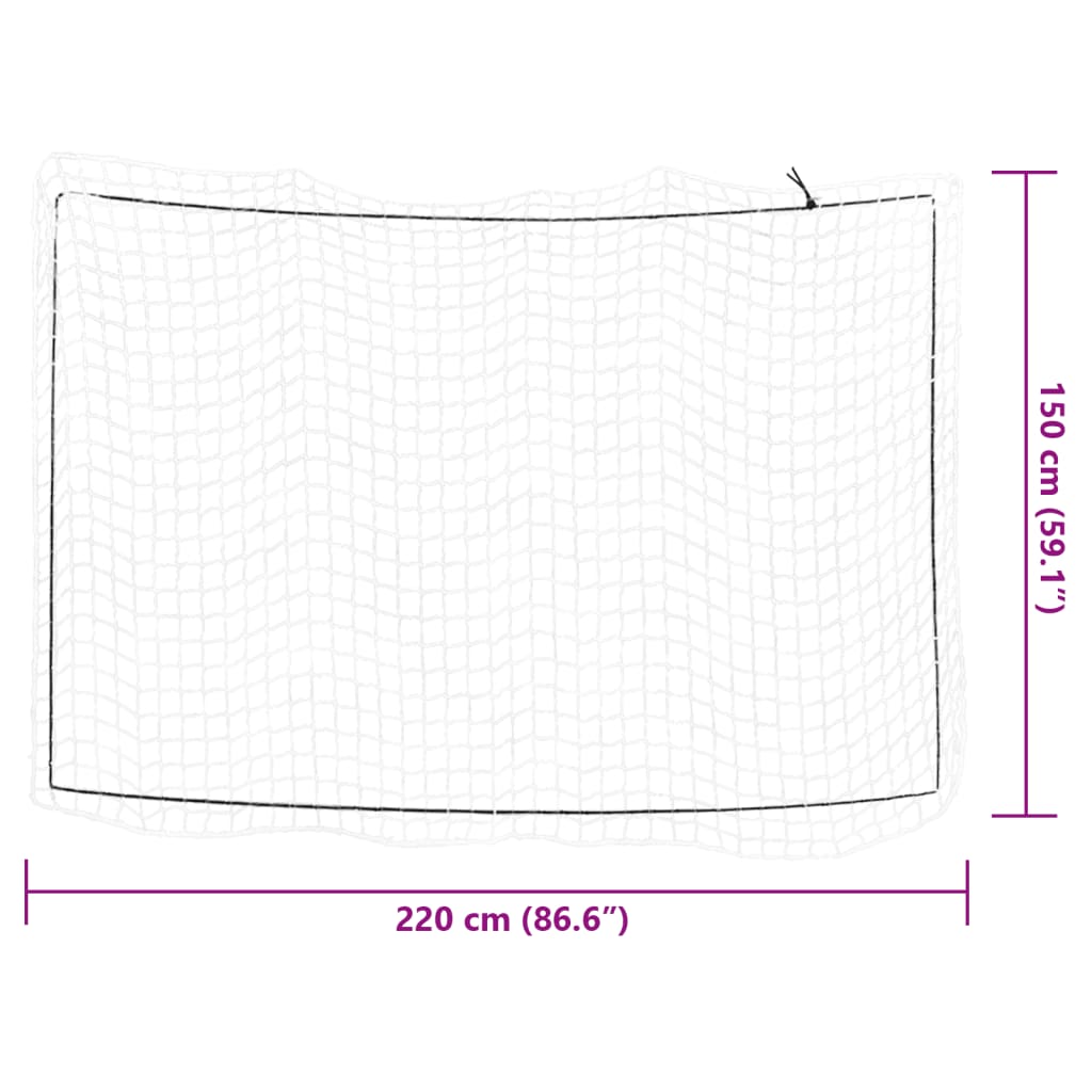 vidaXL haagisevõrk elastse nööriga, valge, 2,2 x 1,5 m, PP