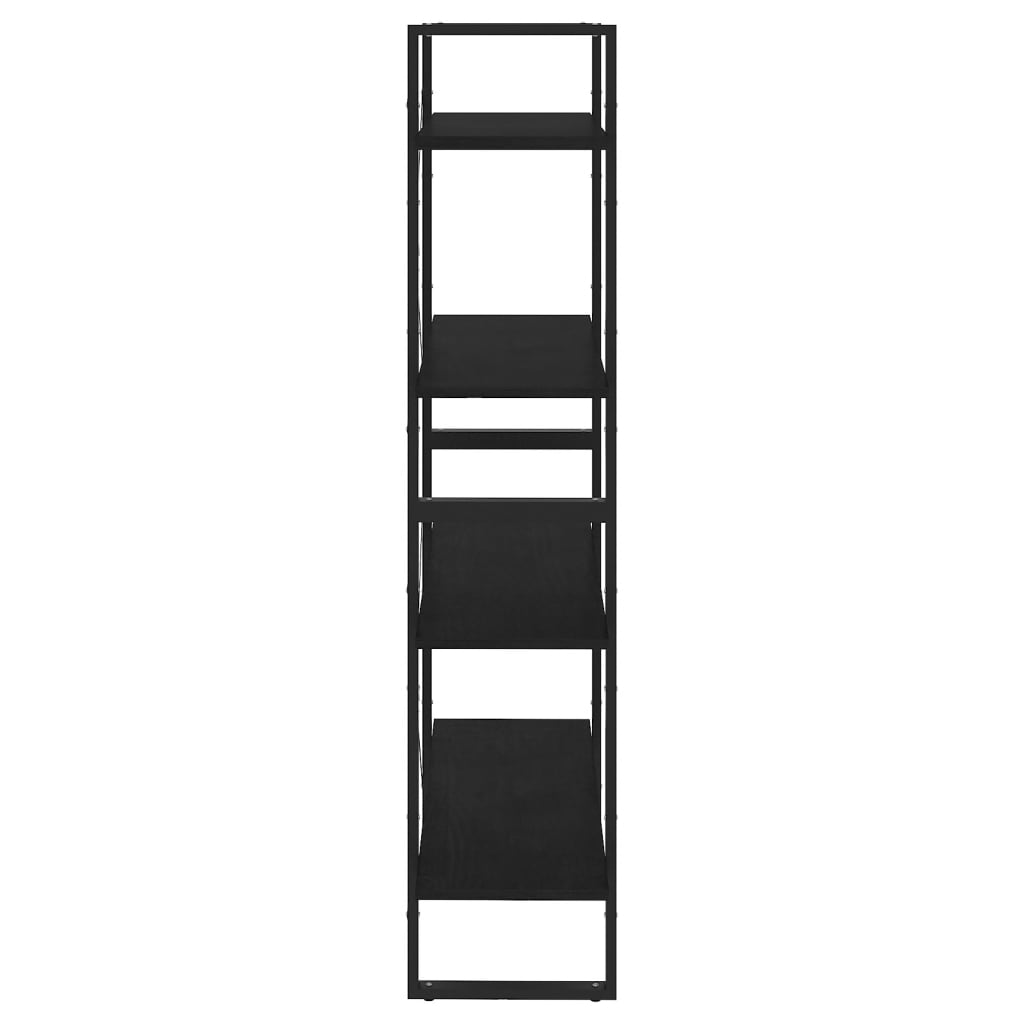 vidaXL 4-korruseline raamaturiiul, 80 x 30 x 140 cm, must, männipuit