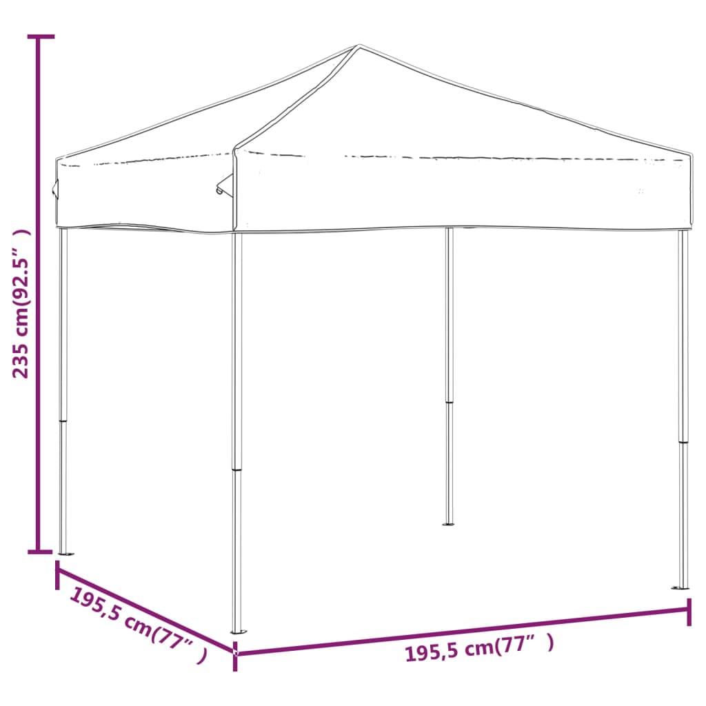 vidaXL kokkupandav peotelk, punane, 2 x 2 m