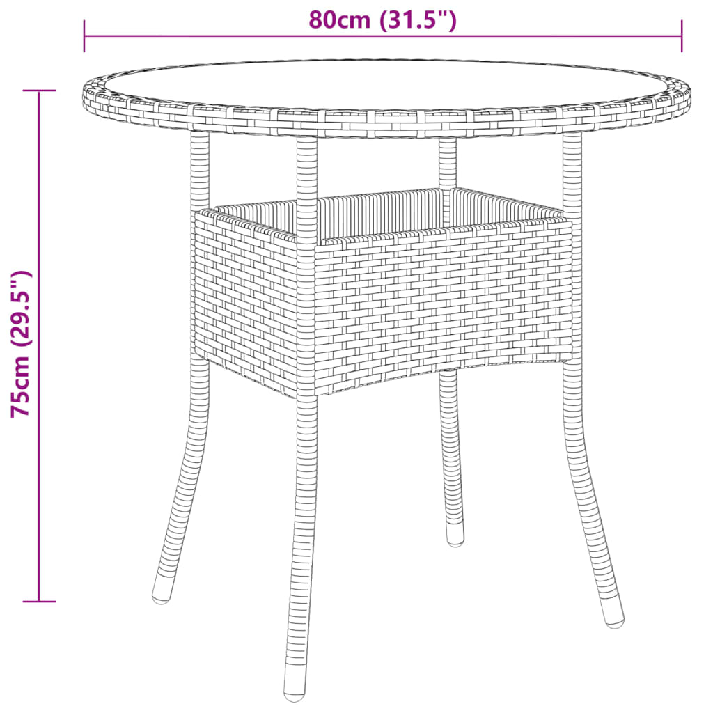 vidaXL 3-osaline aiamööbli komplekt, polürotang, pruun