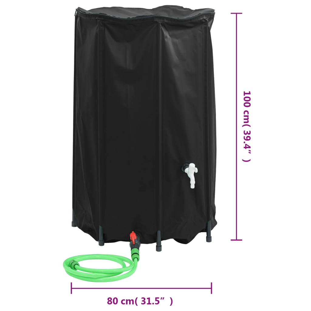 vidaXL kraaniga veepaak, kokkupandav, 500 l, PVC