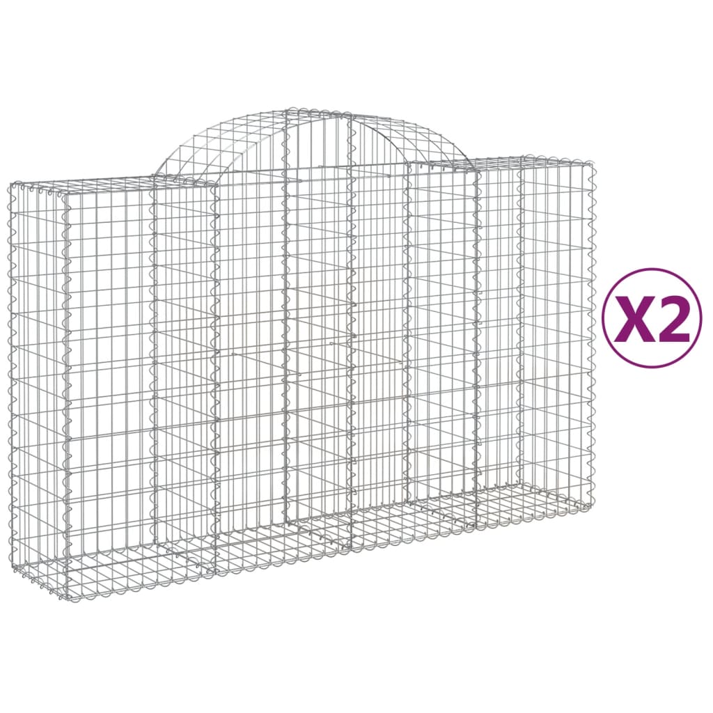 vidaXL kaarekujulised gabioonkorvid 2 tk, 200x50x120/140 cm, raud