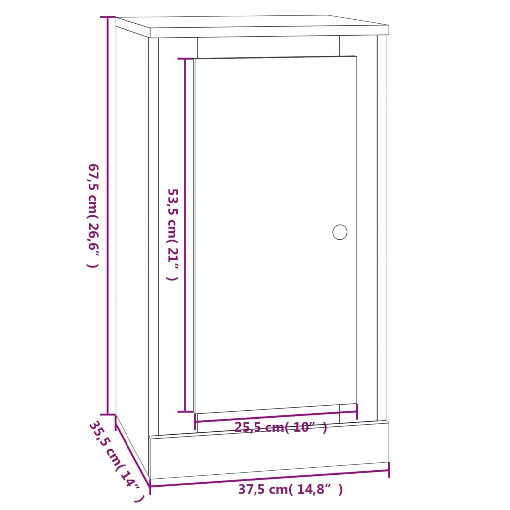 vidaXL puhvetkapp, betoonhall, 37,5x35,5x67,5 cm, tehispuit