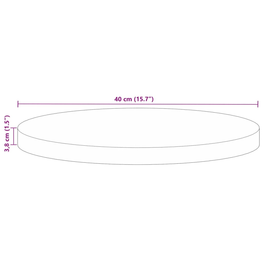 vidaXL ümmargune lauaplaat, Ø40x3,8 cm, taastatud puit