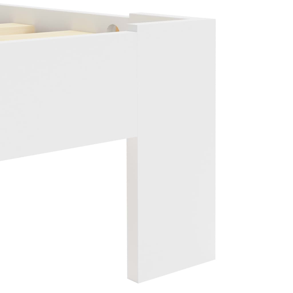 vidaXL voodiraam, valge, toekast männipuidust, 160 x 200 cm