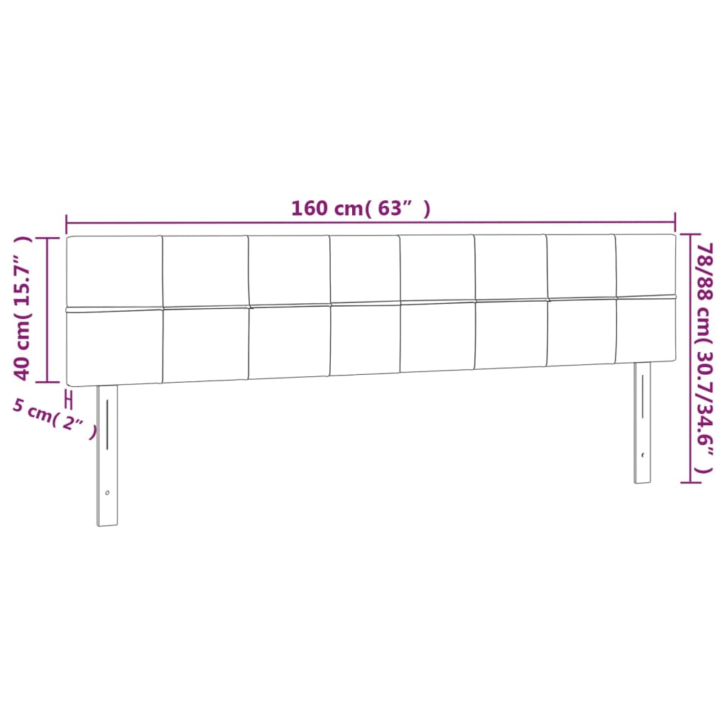 vidaXL voodipeatsid 2 tk, must, 80x5x78/88 cm, kangas