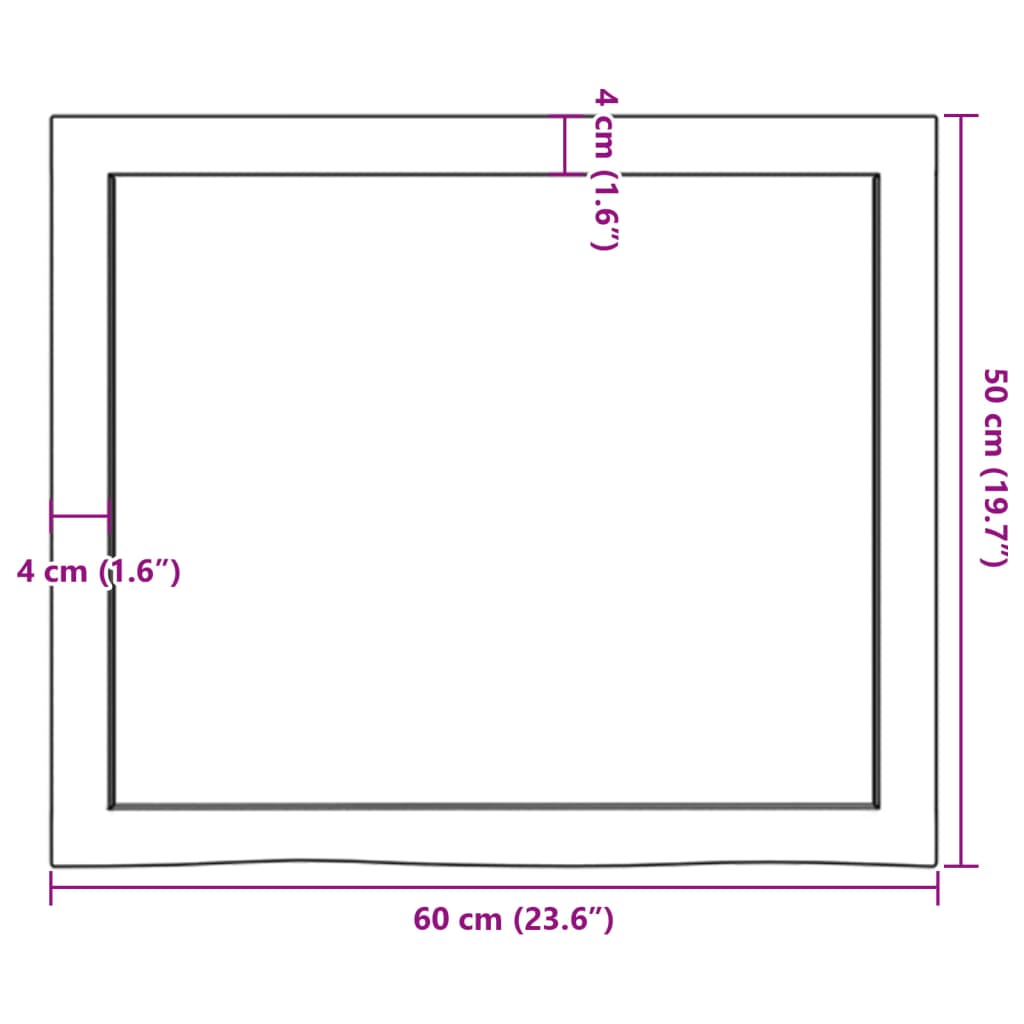 vidaXL seinariiul, tumepruun, 60x50x(2-4) cm, töödeldud tammepuit