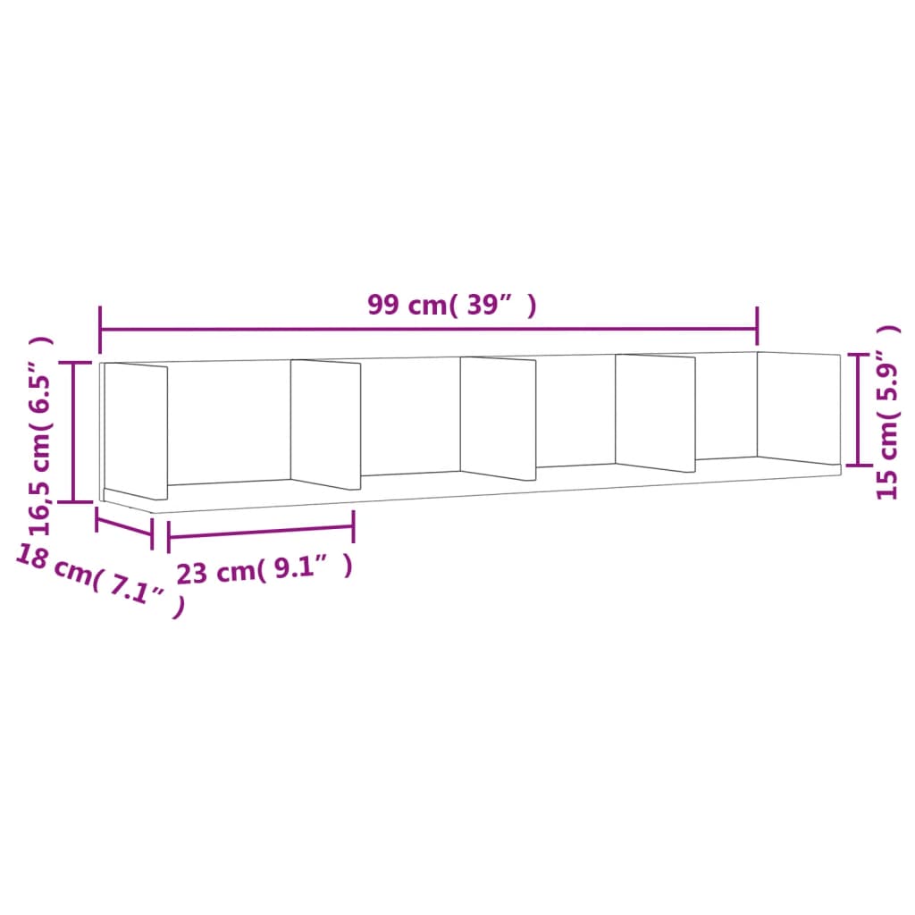 vidaXL seinakapid, 2 tk, pruun tamm, 99x18x16,5 cm, tehispuit