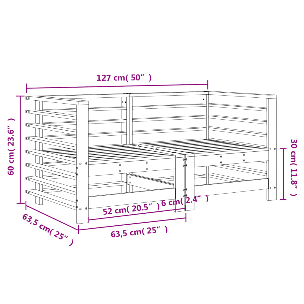 vidaXL aia nurgadiivanid, 2 tk, hall, männipuit