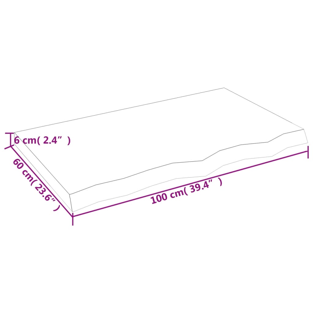 vidaXL vannitoa tasapind, tumepruun, 100x60x(2-6)cm töödeldud täispuit