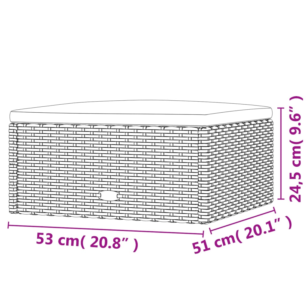 vidaXL 4-osaline aiamööblikomplekt patjadega, must, polürotang