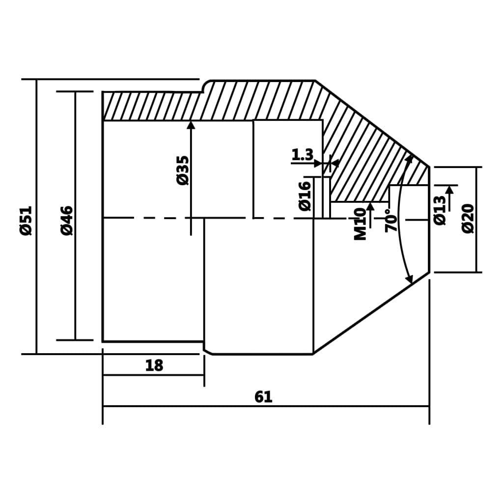 vidaXL pöörlev tsenter, MT2 20 kuni 51 mm