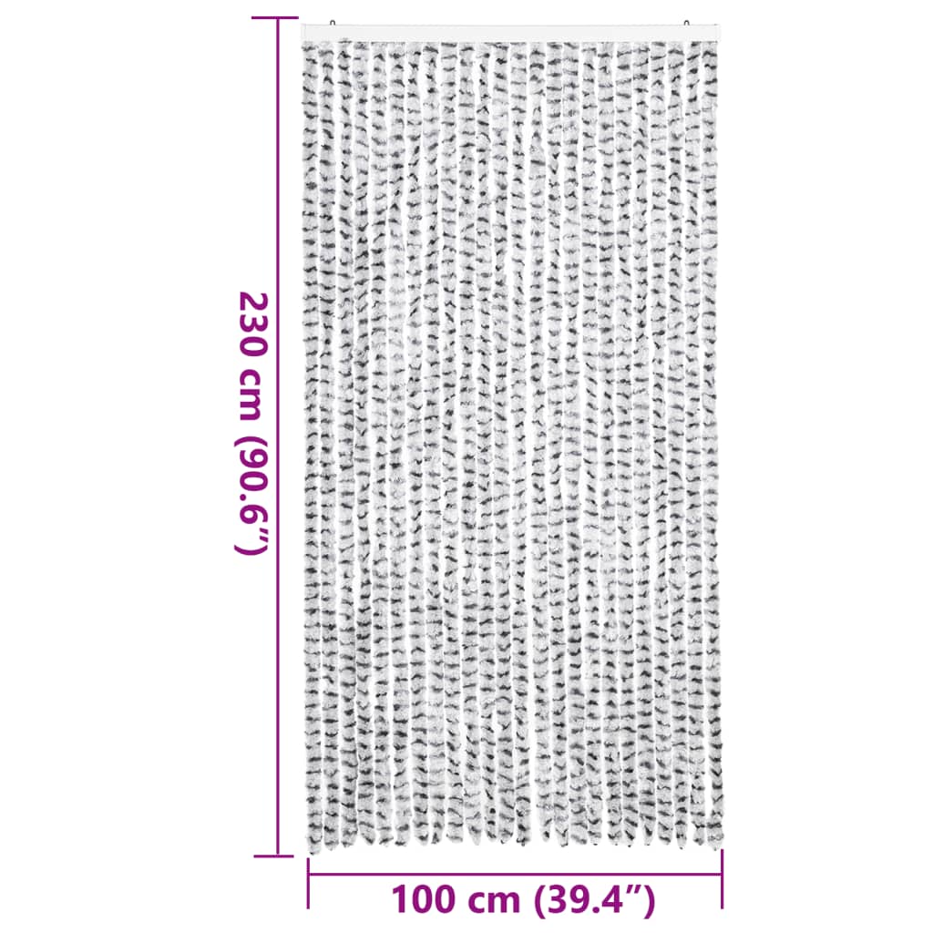 vidaXL putukakardin, helehall ja tumehall, 100 x 230 cm, šenill