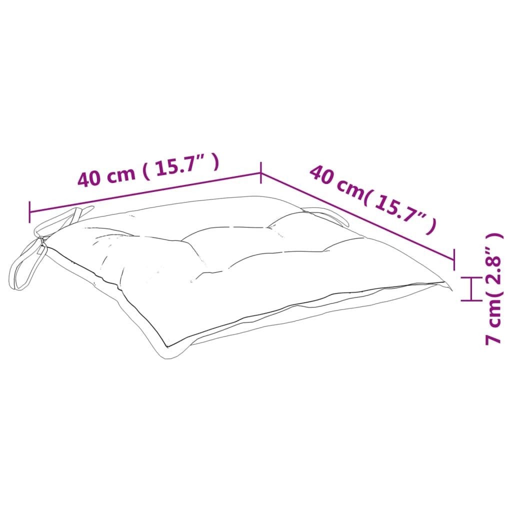 vidaXL tooli istmepadjad 6 tk, türkiissinine, 40 x 40 x 7 cm kangas