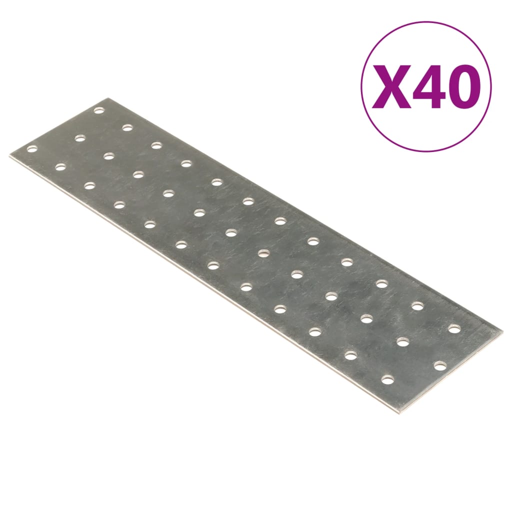 vidaXL naelutusplaadid 40 tk, 2 mm, 240x60 mm, tsingitud teras